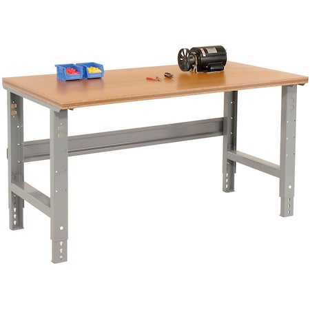 Global Industrial Adjustable Height Workbench, 60 x 36in, Shop Top Square Edge, Gray 183163